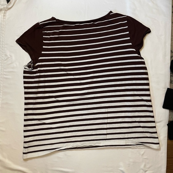 Liz Claiborne size XL brown and white striped ombre shirt - Picture 3 of 4